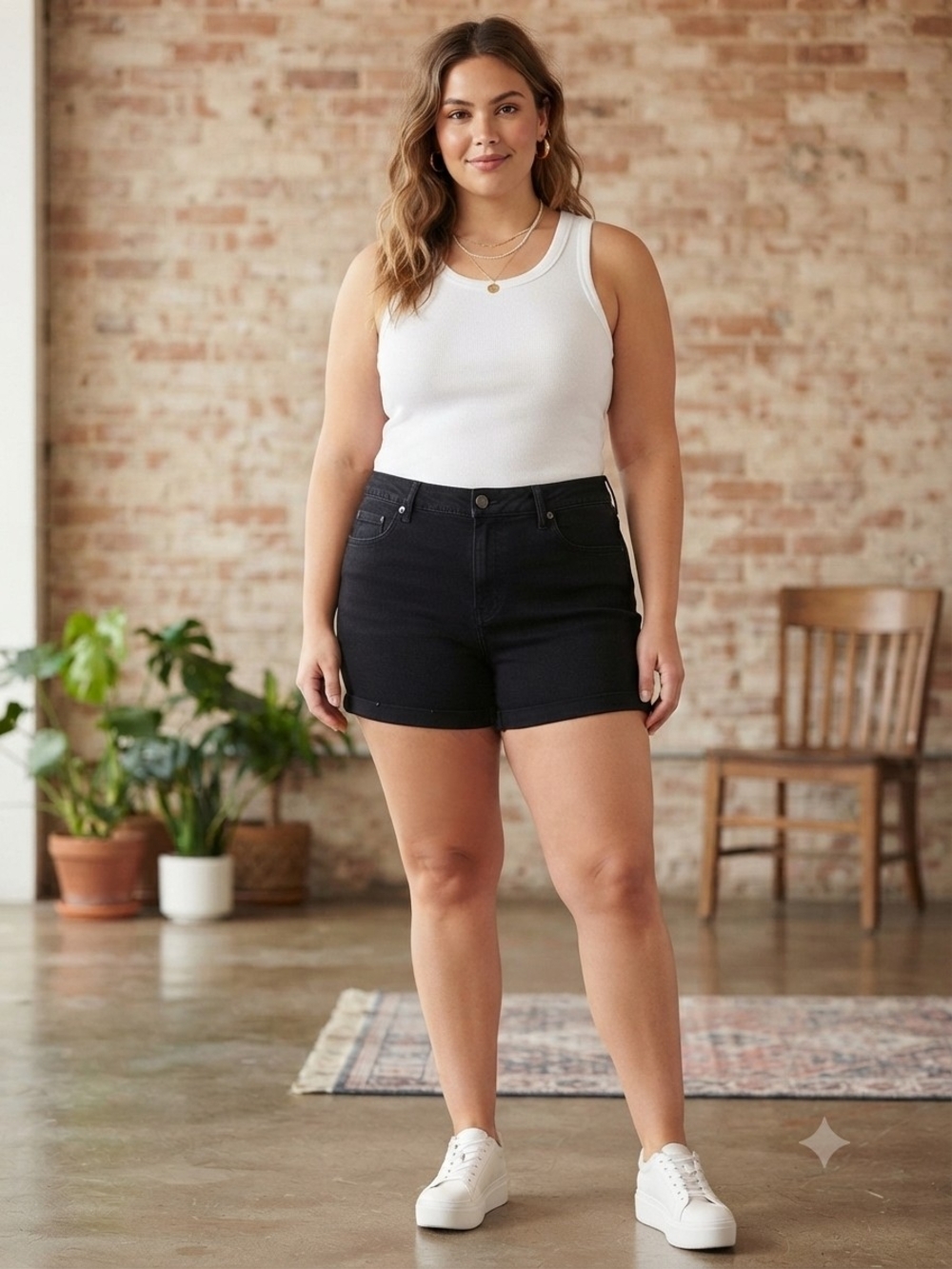 RSQ Black High-Rise Denim Shorts